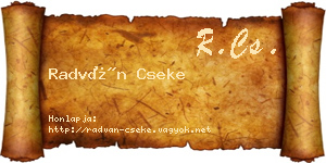 Radván Cseke névjegykártya